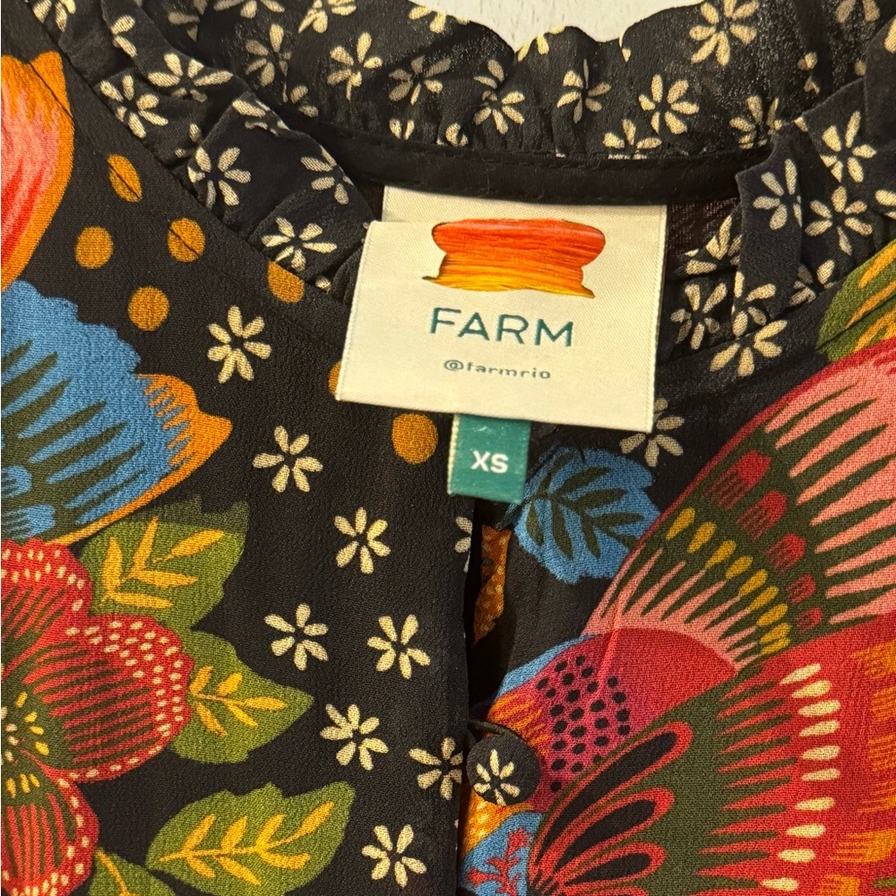 FARM Rio Floral Midi Dress - Black, Red, Blue, Yellow
